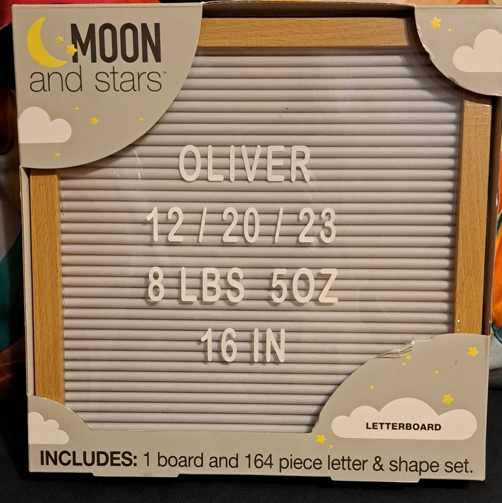 NWT Moon and Stars Letterboard